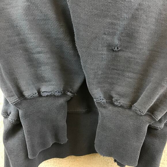 Vintage 90s Champion Reverse Weave Distressed Crewneck Sweatshirt Blue L - Picture 3 of 10